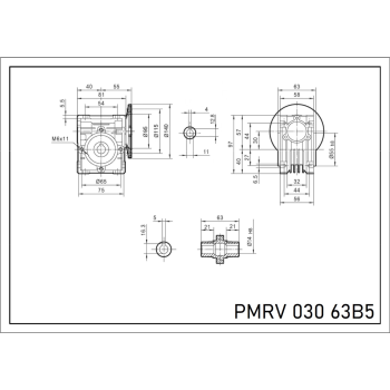 Reduktor PM 030 1/10 63 B5