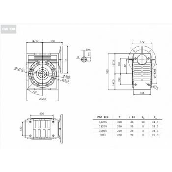 Reduktor PM 130 1/60 100 B5