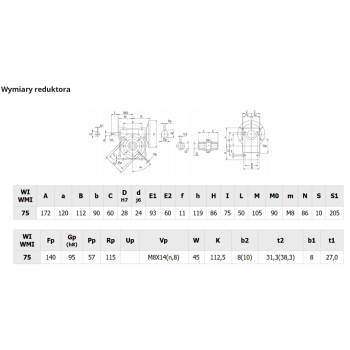 Reduktor PM 075 1/80 80 B14