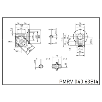 Reduktor PM 040 1/15 63 B14