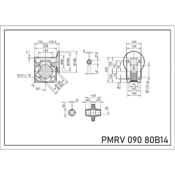 Reduktor PM 090 1/100 80 B14
