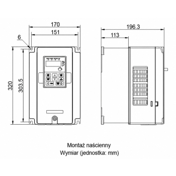 Falownik wektorowy trójfazowy GD20-7R5G-4 7,5kW 3x400V